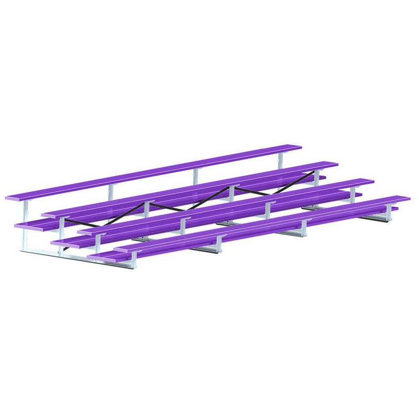 Jaypro Sports Bleacher - 4 Row - Double Foot Plank, All Aluminum Bleachers, Powder Coated - 21' L (BLDP - 421ALPC) - SchoolOutlet