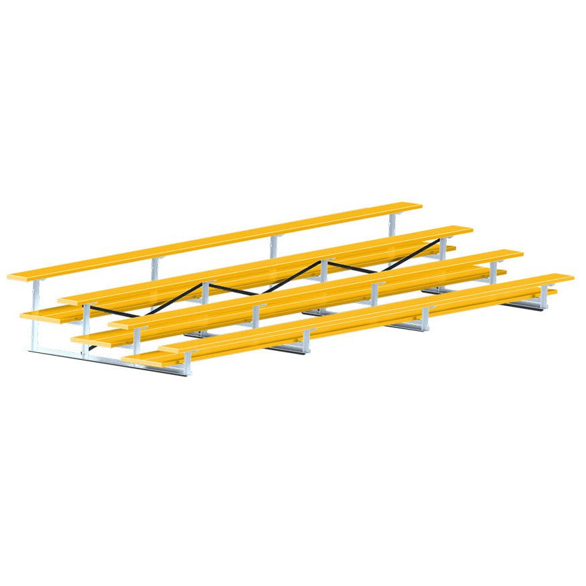 Jaypro Sports Bleacher - 4 Row - Double Foot Plank, All Aluminum Bleachers, Powder Coated - 21' L (BLDP - 421ALPC) - SchoolOutlet