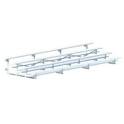 Jaypro Sports Bleacher  - 4 Row - Tip & Roll, Double Foot Plank - 21' L - Aluminum frame (BLDP-421TRG)