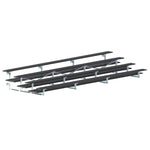 Jaypro Sports Bleacher - 4 Row - Tip & Roll, Double Foot Plank, Powder Coated - 21' L (BLDP - 421TRGPC) - SchoolOutlet