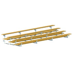 Jaypro Sports Bleacher - 4 Row - Tip & Roll, Double Foot Plank, Powder Coated - 21' L (BLDP - 421TRGPC) - SchoolOutlet