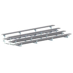 Jaypro Sports Bleacher - 4 Row - Tip & Roll, Double Foot Plank, Powder Coated - 21' L (BLDP - 421TRGPC) - SchoolOutlet