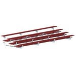 Jaypro Sports Bleacher - 4 Row - Tip & Roll, Double Foot Plank, Powder Coated - 21' L (BLDP - 421TRGPC) - SchoolOutlet
