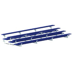 Jaypro Sports Bleacher - 4 Row - Tip & Roll, Double Foot Plank, Powder Coated - 21' L (BLDP - 421TRGPC) - SchoolOutlet