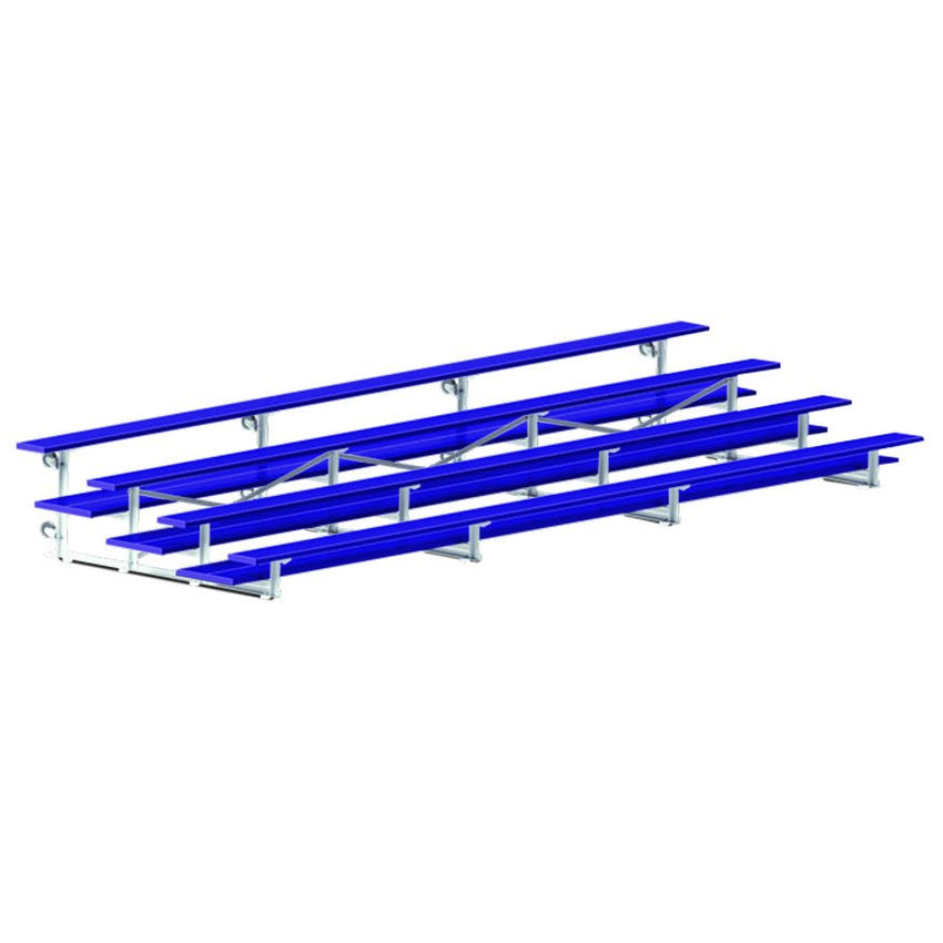 Jaypro Sports Bleacher - 4 Row - Tip & Roll, Double Foot Plank, Powder Coated - 21' L (BLDP - 421TRGPC) - SchoolOutlet
