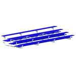Jaypro Sports Bleacher - 4 Row - Tip & Roll, Double Foot Plank, Powder Coated - 21' L (BLDP - 421TRGPC) - SchoolOutlet