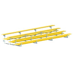 Jaypro Sports Bleacher - 4 Row - Tip & Roll, Double Foot Plank, Powder Coated - 21' L (BLDP - 421TRGPC) - SchoolOutlet