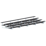 Jaypro Sports Bleacher - 4 Row - Double Foot Plank, All Aluminum Bleachers, Powder Coated - 27' L (BLDP - 427ALPC) - SchoolOutlet