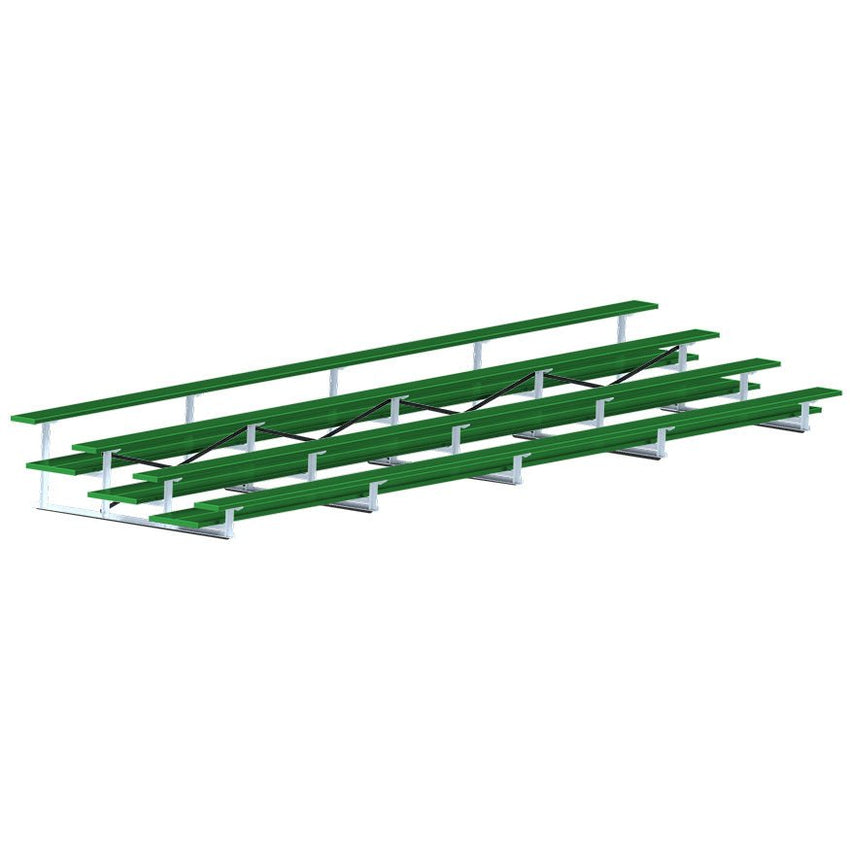 Jaypro Sports Bleacher - 4 Row - Double Foot Plank, All Aluminum Bleachers, Powder Coated - 27' L (BLDP - 427ALPC) - SchoolOutlet