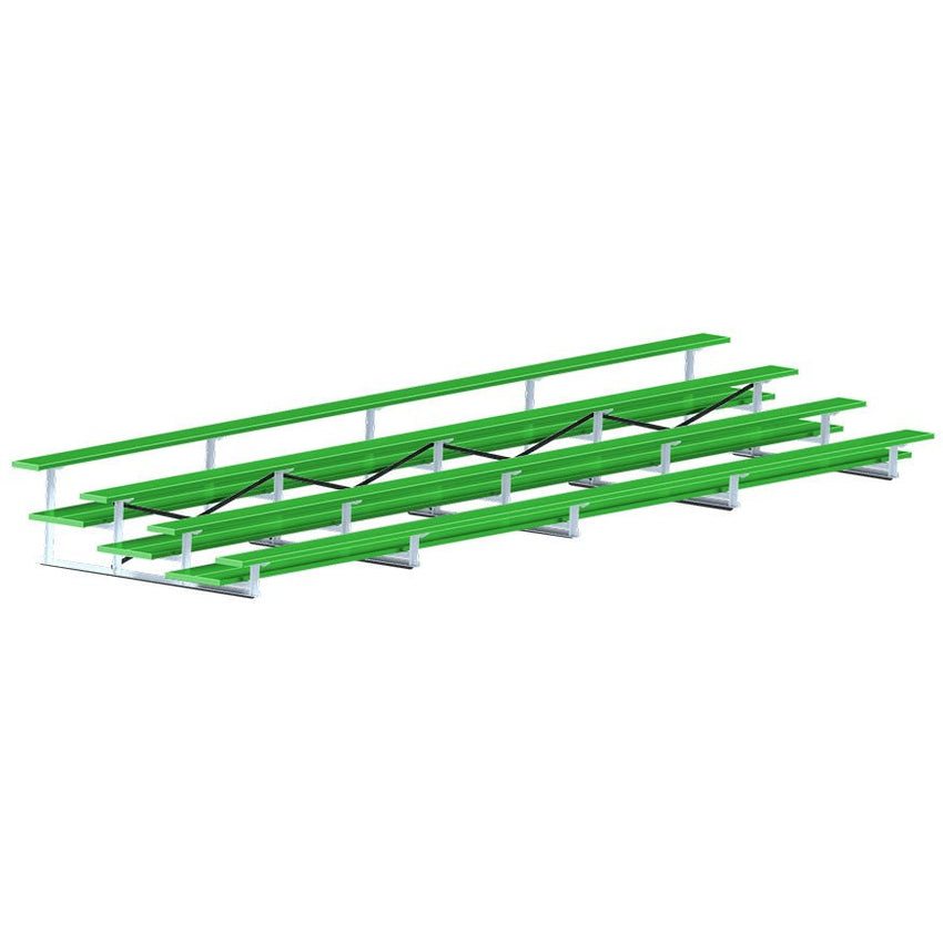 Jaypro Sports Bleacher - 4 Row - Double Foot Plank, All Aluminum Bleachers, Powder Coated - 27' L (BLDP - 427ALPC) - SchoolOutlet
