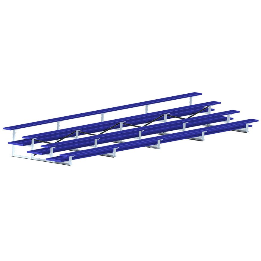 Jaypro Sports Bleacher - 4 Row - Double Foot Plank, All Aluminum Bleachers, Powder Coated - 27' L (BLDP - 427ALPC) - SchoolOutlet