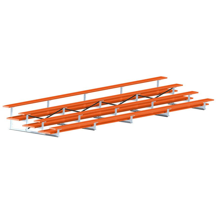 Jaypro Sports Bleacher - 4 Row - Double Foot Plank, All Aluminum Bleachers, Powder Coated - 27' L (BLDP - 427ALPC) - SchoolOutlet