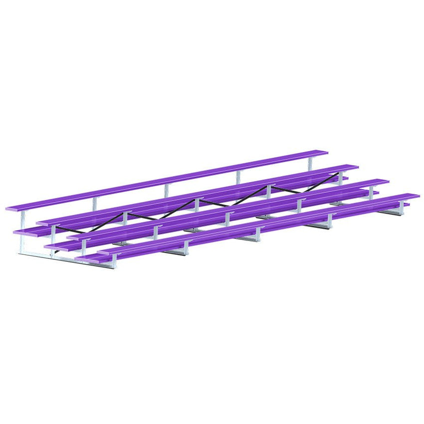 Jaypro Sports Bleacher - 4 Row - Double Foot Plank, All Aluminum Bleachers, Powder Coated - 27' L (BLDP - 427ALPC) - SchoolOutlet