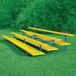 Jaypro Sports Bleacher  - 4 Row - Double Foot Plank, All Aluminum Bleachers, Powder Coated - 27' L (BLDP-427ALPC)