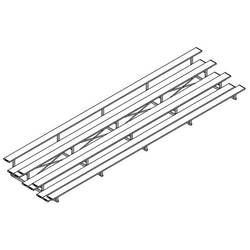 Jaypro Sports Bleacher  - 4 Row - Double Foot Plank, All Aluminum Bleachers, Powder Coated - 27' L (BLDP-427ALPC)
