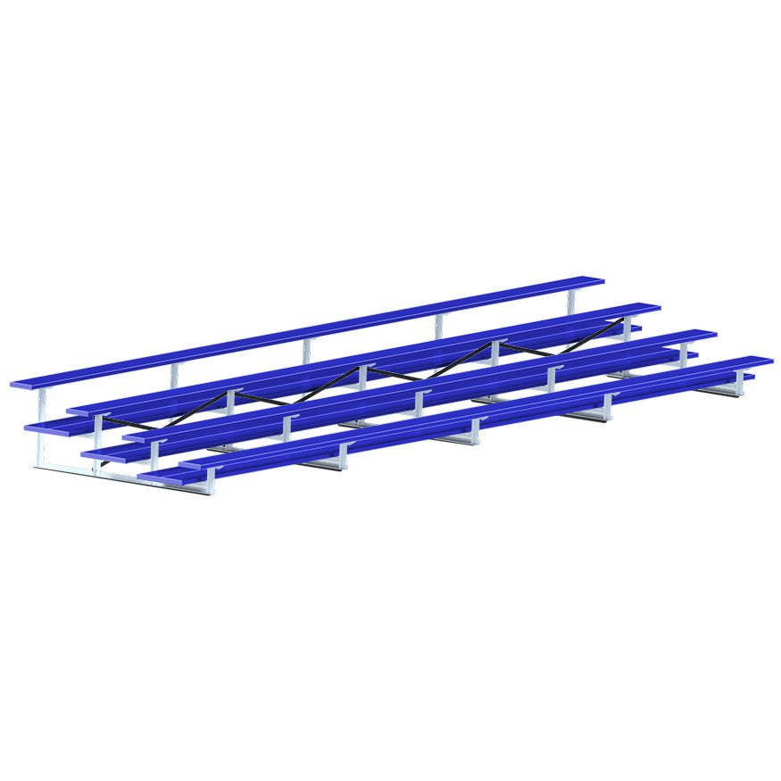 Jaypro Sports Bleacher - 4 Row - Double Foot Plank, All Aluminum Bleachers, Powder Coated - 27' L (BLDP - 427ALPC) - SchoolOutlet