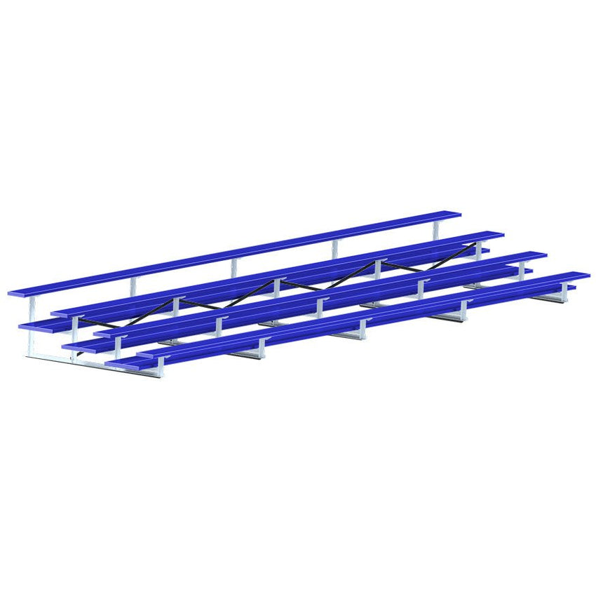 Jaypro Sports Bleacher - 4 Row - Double Foot Plank, All Aluminum Bleachers, Powder Coated - 27' L (BLDP - 427ALPC) - SchoolOutlet