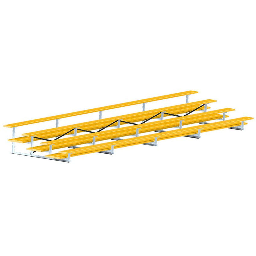 Jaypro Sports Bleacher - 4 Row - Double Foot Plank, All Aluminum Bleachers, Powder Coated - 27' L (BLDP - 427ALPC) - SchoolOutlet
