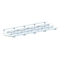Jaypro Sports Bleacher  - 4 Row - Tip & Roll, Double Foot Plank - 27' L - Aluminum frame (BLDP-427TRG)