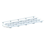 Jaypro Sports Bleacher - 4 Row - Tip & Roll, Double Foot Plank - 27' L - Aluminum frame (BLDP - 427TRG) - SchoolOutlet