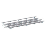 Jaypro Sports Bleacher - 4 Row - Tip & Roll, Double Foot Plank, Powder Coated - 27' L (BLDP - 427TRGPC) - SchoolOutlet