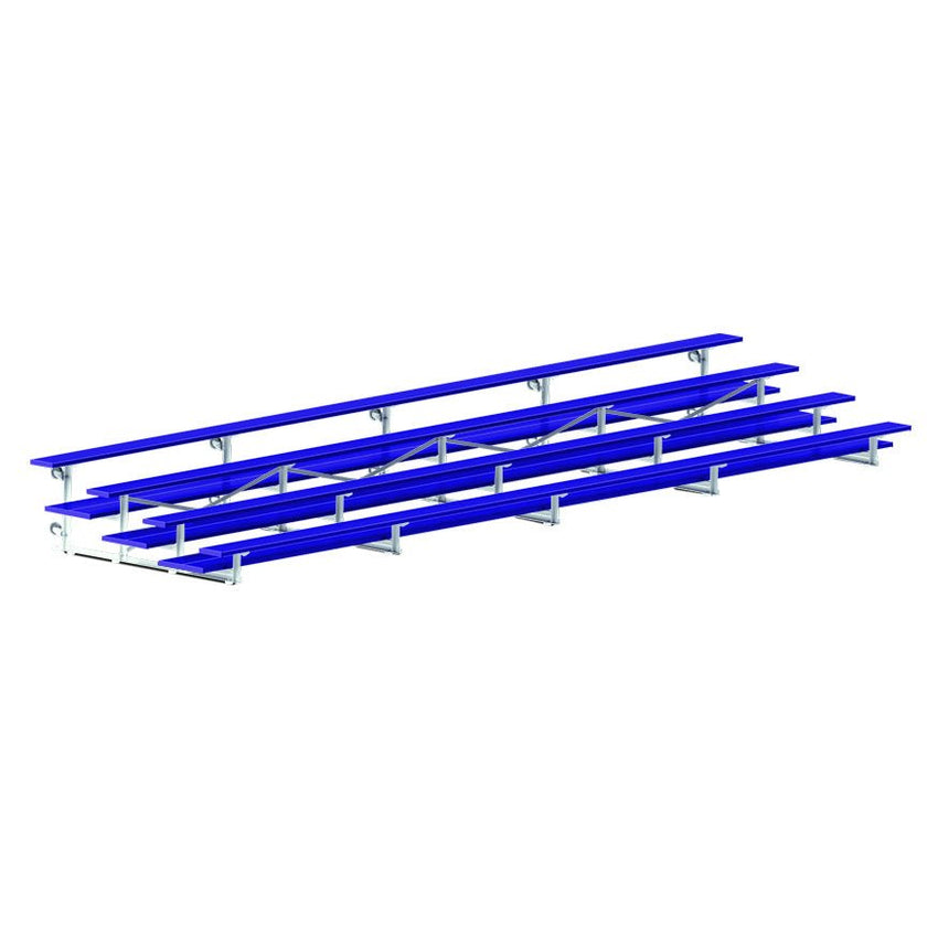 Jaypro Sports Bleacher - 4 Row - Tip & Roll, Double Foot Plank, Powder Coated - 27' L (BLDP - 427TRGPC) - SchoolOutlet