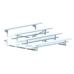 Jaypro Sports Bleacher - 4 Row - Tip & Roll, Double Foot Plank - 7.5' L - Aluminum frame (BLDP - 475TRG) - SchoolOutlet