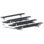 Jaypro Sports Bleacher - 4 Row - Tip & Roll, Double Foot Plank, Powder Coated - 7.5' L (BLDP - 475TRGPC) - SchoolOutlet
