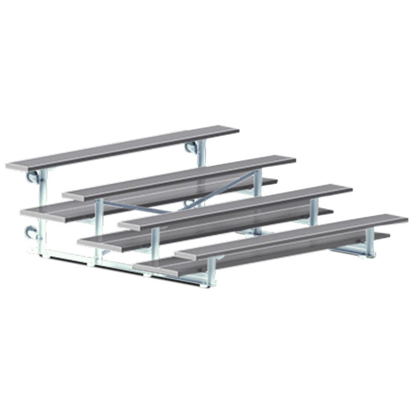 Jaypro Sports Bleacher - 4 Row - Tip & Roll, Double Foot Plank, Powder Coated - 7.5' L (BLDP - 475TRGPC) - SchoolOutlet