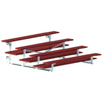 Jaypro Sports Bleacher - 4 Row - Tip & Roll, Double Foot Plank, Powder Coated - 7.5' L (BLDP - 475TRGPC) - SchoolOutlet