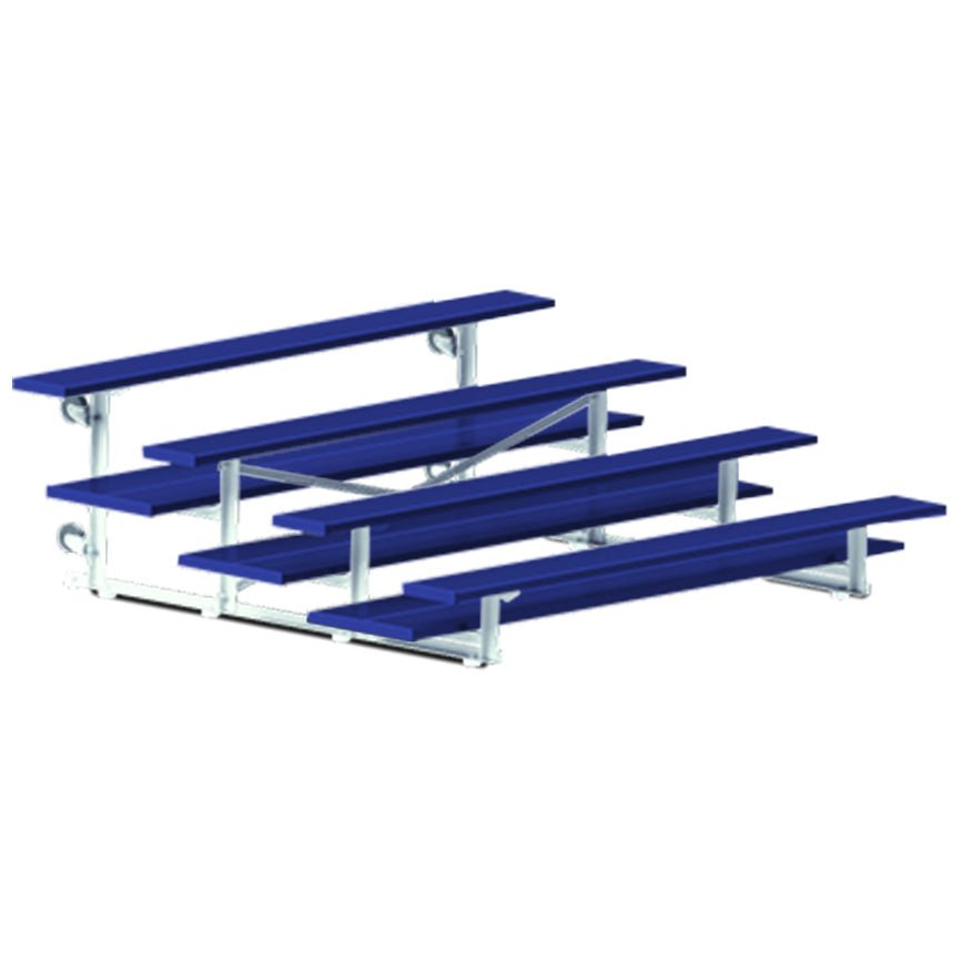 Jaypro Sports Bleacher - 4 Row - Tip & Roll, Double Foot Plank, Powder Coated - 7.5' L (BLDP - 475TRGPC) - SchoolOutlet