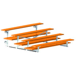 Jaypro Sports Bleacher - 4 Row - Tip & Roll, Double Foot Plank, Powder Coated - 7.5' L (BLDP - 475TRGPC) - SchoolOutlet