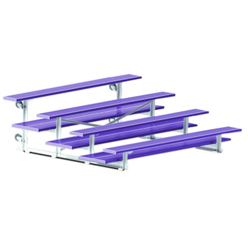Jaypro Sports Bleacher - 4 Row - Tip & Roll, Double Foot Plank, Powder Coated - 7.5' L (BLDP - 475TRGPC) - SchoolOutlet
