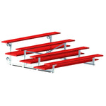 Jaypro Sports Bleacher - 4 Row - Tip & Roll, Double Foot Plank, Powder Coated - 7.5' L (BLDP - 475TRGPC) - SchoolOutlet