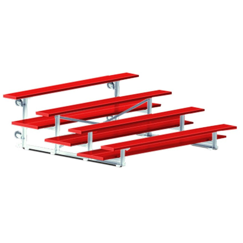 Jaypro Sports Bleacher - 4 Row - Tip & Roll, Double Foot Plank, Powder Coated - 7.5' L (BLDP - 475TRGPC) - SchoolOutlet