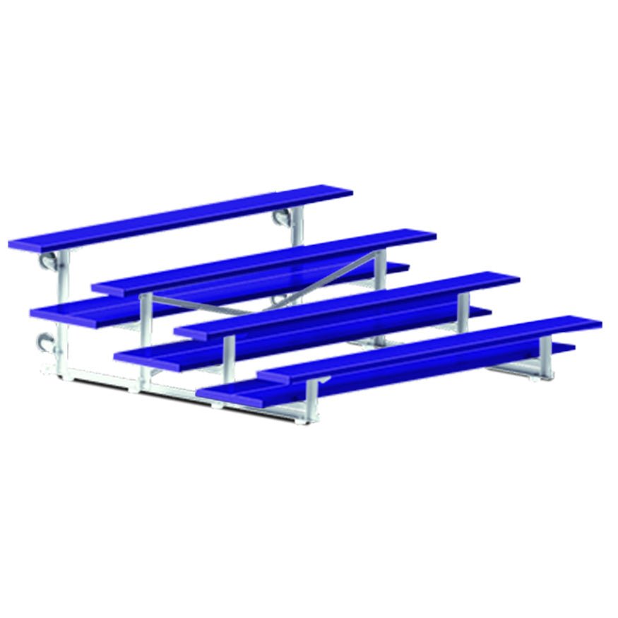 Jaypro Sports Bleacher - 4 Row - Tip & Roll, Double Foot Plank, Powder Coated - 7.5' L (BLDP - 475TRGPC) - SchoolOutlet