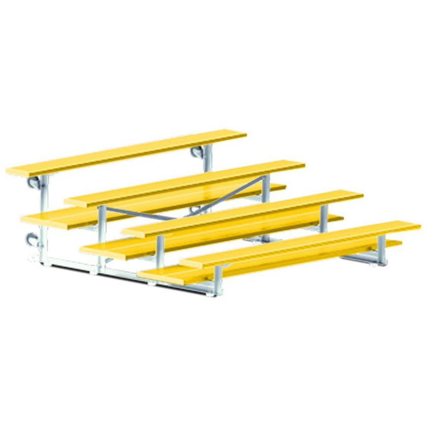 Jaypro Sports Bleacher - 4 Row - Tip & Roll, Double Foot Plank, Powder Coated - 7.5' L (BLDP - 475TRGPC) - SchoolOutlet