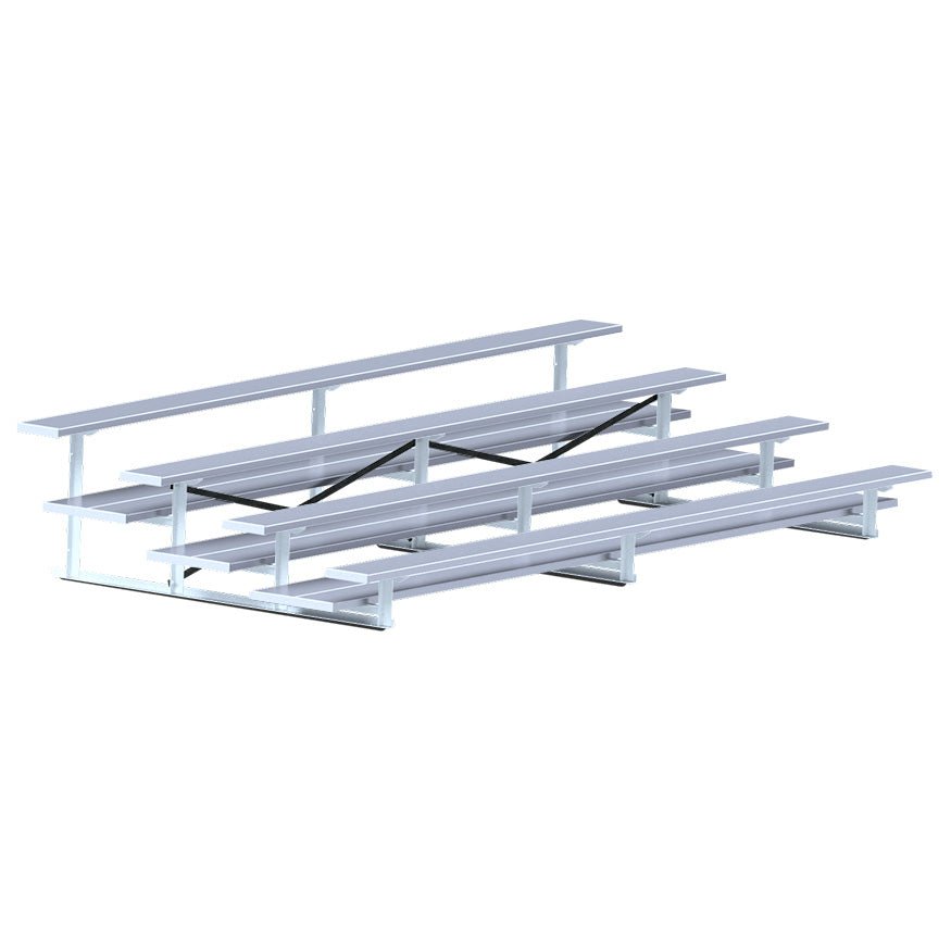 Jaypro Sports Bleacher - 4 Row - Double Foot Plank, All Aluminum Bleachers - 15' L (BLDP - 4AL) - SchoolOutlet