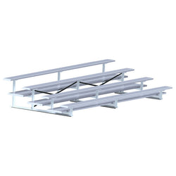 Jaypro Sports Bleacher  - 4 Row - Double Foot Plank, All Aluminum Bleachers - 15' L (BLDP-4AL)