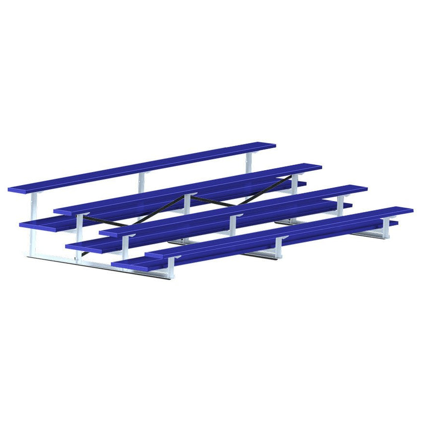 Jaypro Sports Bleacher - 4 Row - Double Foot Plank, All Aluminum Bleachers, Powder Coated - 15' L (BLDP - 4ALPC) - SchoolOutlet