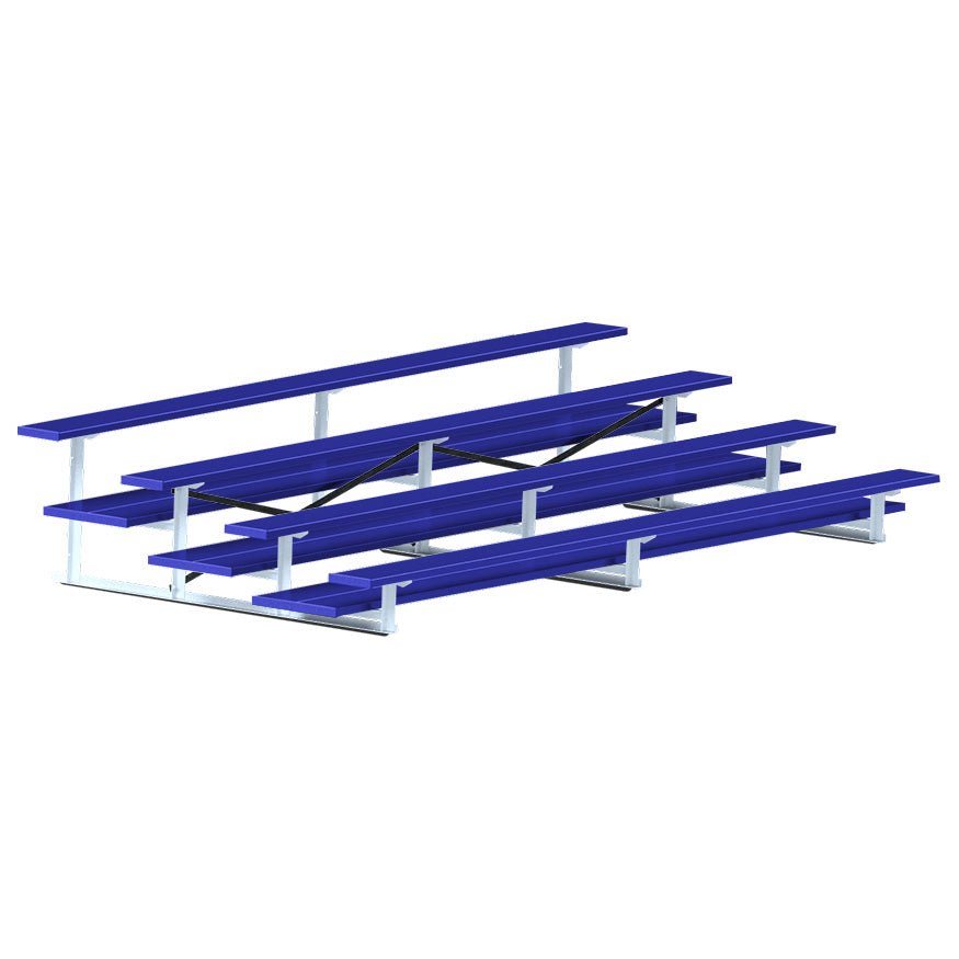 Jaypro Sports Bleacher - 4 Row - Double Foot Plank, All Aluminum Bleachers, Powder Coated - 15' L (BLDP - 4ALPC) - SchoolOutlet