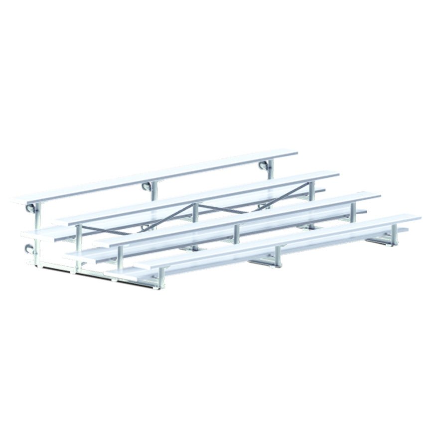 Jaypro Sports Bleacher - 4 Row - Tip & Roll, Double Foot Plank - 15' L - Aluminum frame (BLDP - 4TRG) - SchoolOutlet