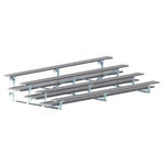 Jaypro Sports Bleacher - 4 Row - Tip & Roll, Double Foot Plank, Powder Coated - 15' L (BLDP - 4TRGPC) - SchoolOutlet
