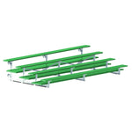 Jaypro Sports Bleacher - 4 Row - Tip & Roll, Double Foot Plank, Powder Coated - 15' L (BLDP - 4TRGPC) - SchoolOutlet