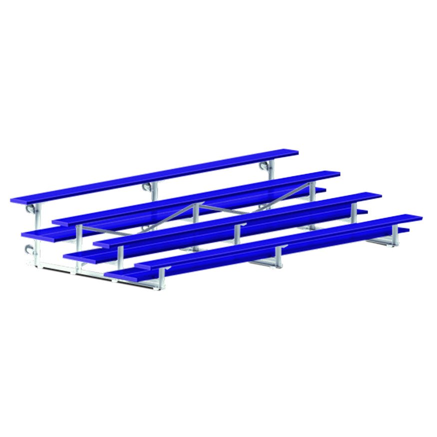 Jaypro Sports Bleacher - 4 Row - Tip & Roll, Double Foot Plank, Powder Coated - 15' L (BLDP - 4TRGPC) - SchoolOutlet