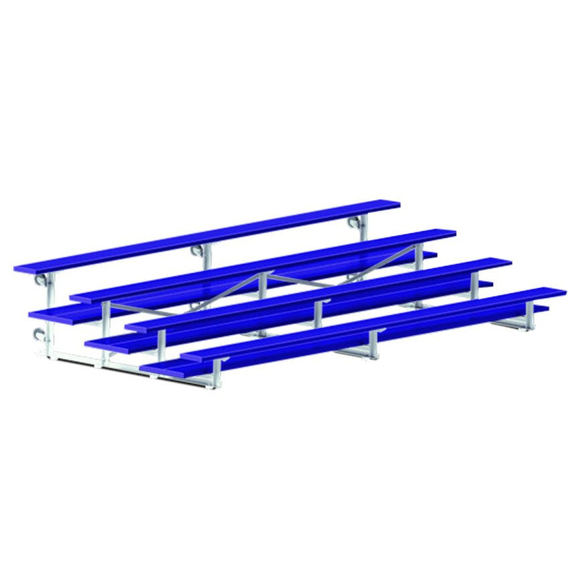 Jaypro Sports Bleacher - 4 Row - Tip & Roll, Double Foot Plank, Powder Coated - 15' L (BLDP - 4TRGPC) - SchoolOutlet