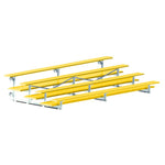 Jaypro Sports Bleacher - 4 Row - Tip & Roll, Double Foot Plank, Powder Coated - 15' L (BLDP - 4TRGPC) - SchoolOutlet