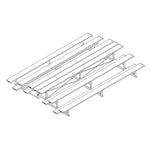 Jaypro Sports Bleacher - 3 Row - Tip & Roll, Single Foot Plank, Back to Back - 15' L (BTBB - 3) - SchoolOutlet