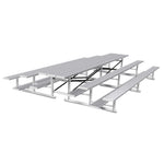 Jaypro Sports Bleacher - 3 Row - Tip & Roll, Single Foot Plank, Back to Back - 15' L (BTBB - 3) - SchoolOutlet