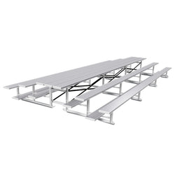 Jaypro Sports Bleacher  - 3 Row - Tip & Roll, Single Foot Plank, Back to Back - 21' L (BTBB-321)